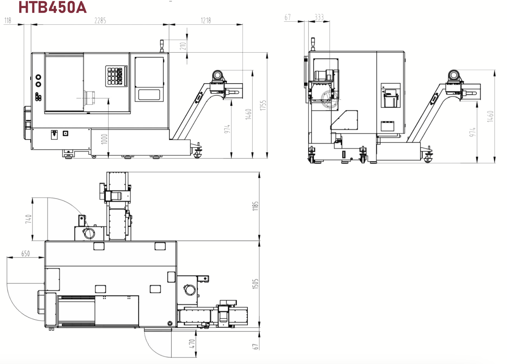 Layout della macchina HTB450A 1018
